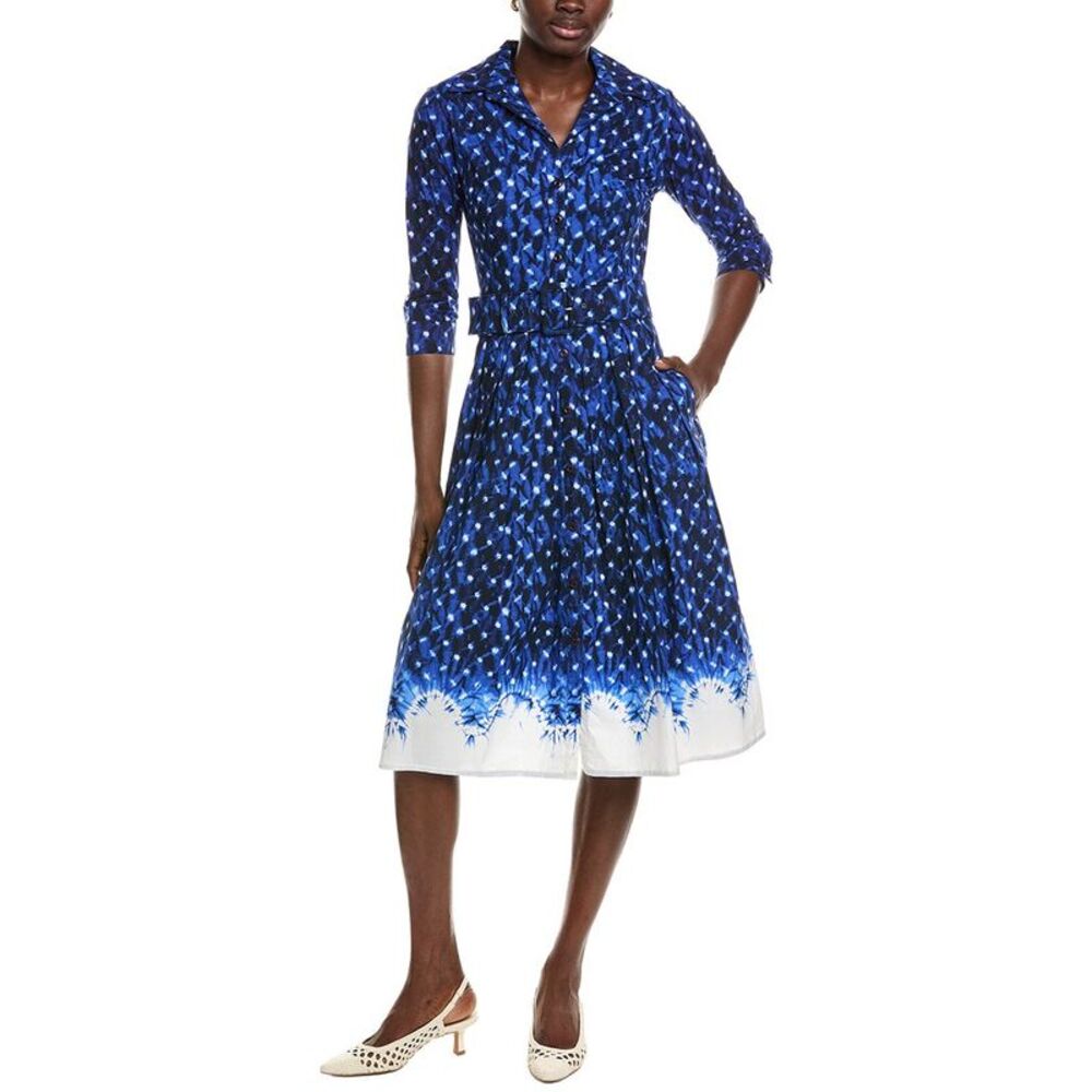 Samantha Sung Womens Audrey Shirtdress, Blue
